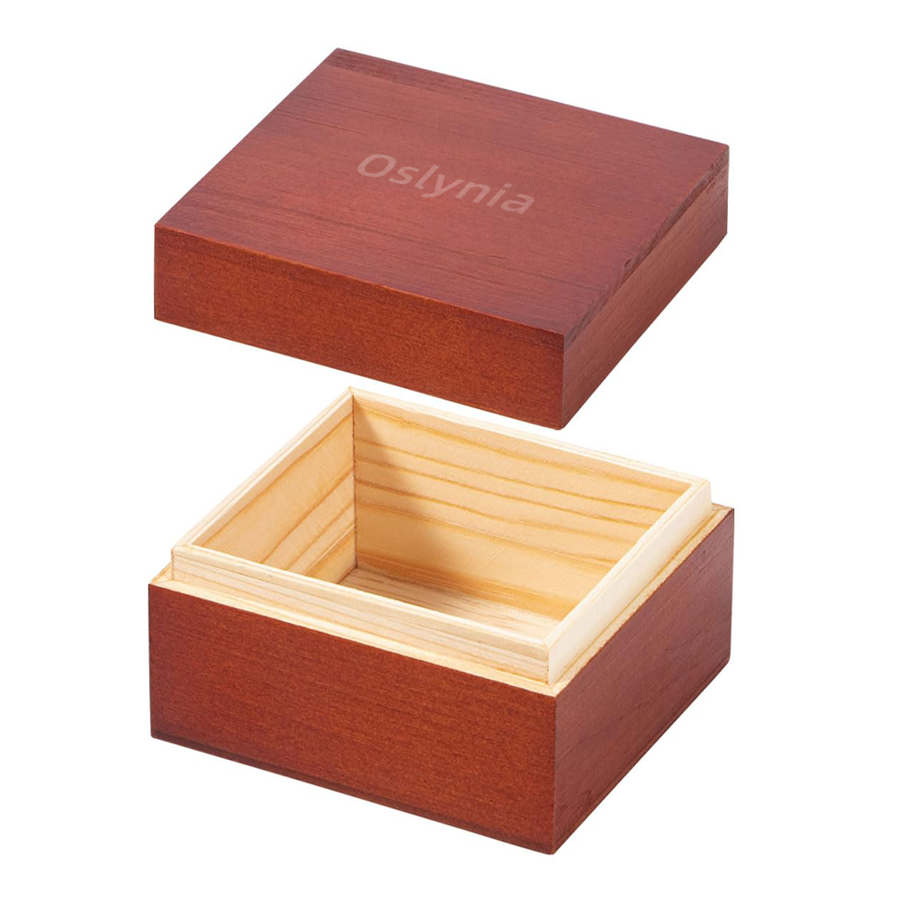 Oslynia Vintage Small Wooden Box with Lid, 2 Pcs 3.74''x3.35''x2.36''  Keepsake Box, Rustic Wood Boxes for Crafts Art Hobbies and Home  Decorations